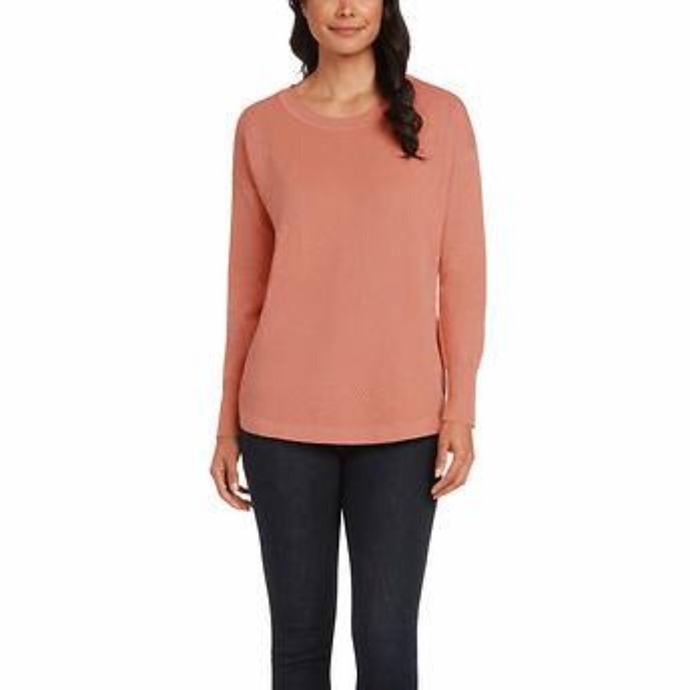 NEW Matty M Honeycomb Crewneck Sweater | Coral